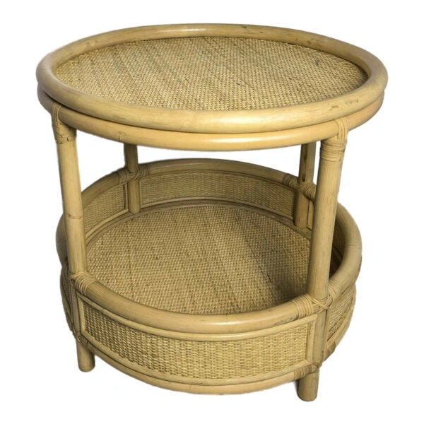 Βοηθητικό τραπέζι Moody pe rattan σε φυσική απόχρωση Φ55x51εκ