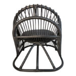 Πολυθρόνα Tromso paakoworld pe rattan σε μαύρη απόχρωση με μαύρο μαξιλάρι 80x85x98εκ