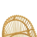 Πολυθρόνα Tromso  pe rattan σε φυσική απόχρωση με εκρού χρώμα μαξιλάρι 80x85x98εκ