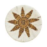 Διακοσμητικό τοίχου Circy Inart σετ 3 τεμ ψάθα σε λευκή-μπεζ απόχρωση