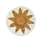 Διακοσμητικό τοίχου Circy Inart σετ 3 τεμ ψάθα σε λευκή-μπεζ απόχρωση