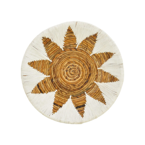 Διακοσμητικό τοίχου Circy Inart σετ 3 τεμ ψάθα σε λευκή-μπεζ απόχρωση