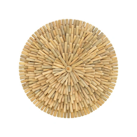 Διακοσμητικό τοίχου Decofy Inart drift ξύλο σε φυσική απόχρωση Φ60x5εκ