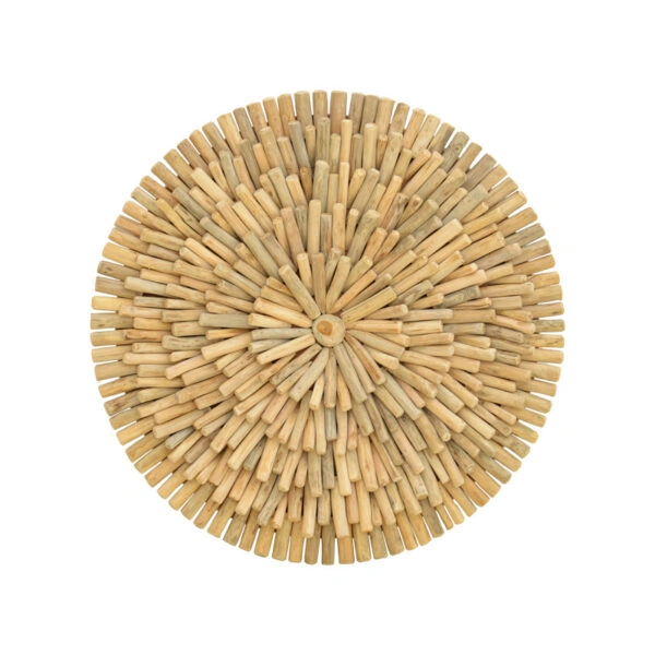 Διακοσμητικό τοίχου Decofy Inart drift ξύλο σε φυσική απόχρωση Φ60x5εκ