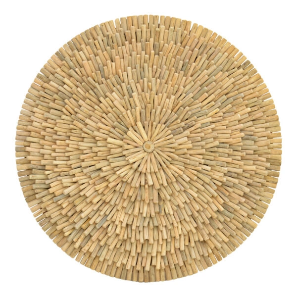 Διακοσμητικό τοίχου Decofy Inart drift ξύλο σε φυσική απόχρωση Φ100x5εκ