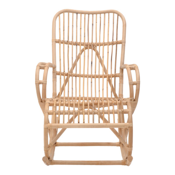 Κουνιστή πολυθρόνα Cormeny  rattan σε φυσική απόχρωση 68x109x103εκ