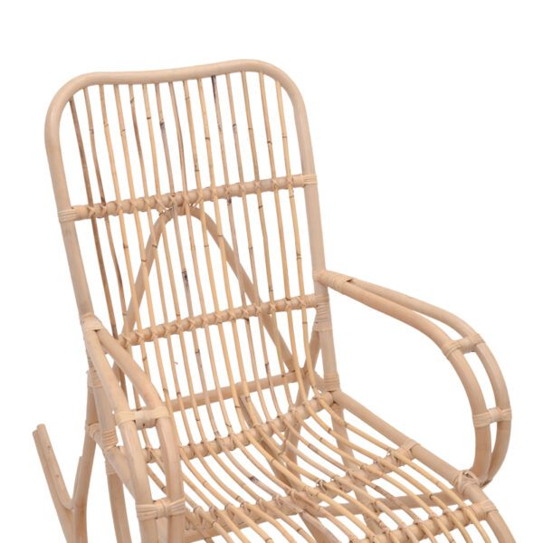 Κουνιστή πολυθρόνα Cormeny  rattan σε φυσική απόχρωση 68x109x103εκ