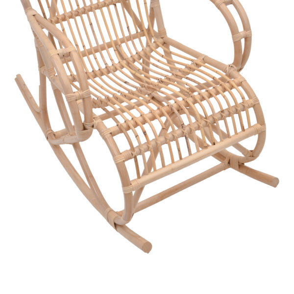 Κουνιστή πολυθρόνα Cormeny  rattan σε φυσική απόχρωση 68x109x103εκ