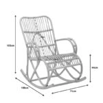 Κουνιστή πολυθρόνα Cormeny  rattan σε φυσική απόχρωση 68x109x103εκ
