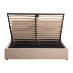 Κρεβάτι διπλό με αποθηκευτικό χώρο Zamblene  μπεζ ύφασμα 160x200εκ