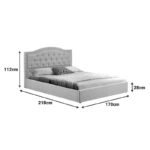 Κρεβάτι διπλό με αποθηκευτικό χώρο Majore  μπεζ ύφασμα 160x200εκ