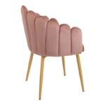 Πολυθρόνα Briella  βελούδο σάπιο μήλο και μεταλλικά πόδια σε φυσική απόχρωση 60x56x84εκ