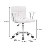 Καρέκλα γραφείου Buleco  pu σε λευκή απόχρωση 56x46x74-86εκ