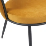 Πολυθρόνα Alkia  σε κίτρινο βελούδο με μαύρο πόδι μέταλλο 60x57x68εκ