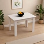 Τραπέζι Manka  σε λευκή απόχρωση 110x80x77εκ