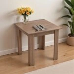 Τραπέζι Manka I  σε sonoma truffle απόχρωση 80x80x77εκ