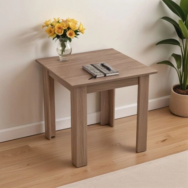 Τραπέζι Manka I  σε sonoma truffle απόχρωση 80x80x77εκ