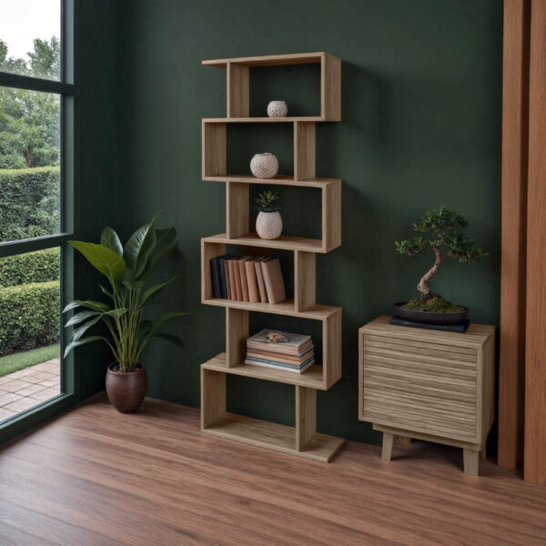 Βιβλιοθήκη Sezen σε oak απόχρωση 70x24x191.5εκ