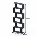 Βιβλιοθήκη Sezen  σε ανθρακί απόχρωση 70x24x191.5εκ