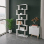 Βιβλιοθήκη Sezen  σε λευκή απόχρωση 70x24x191.5εκ