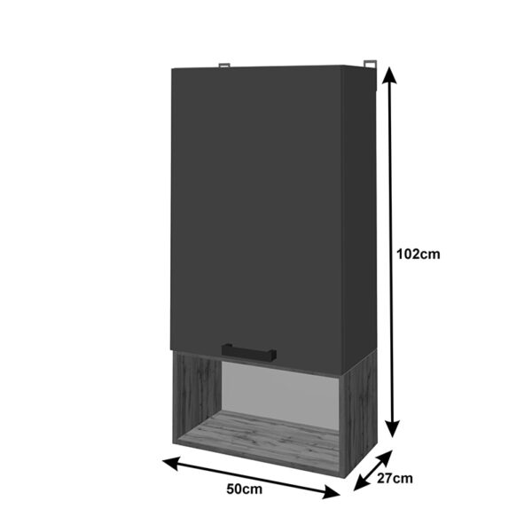 Σύνθετο σαλονιού Poelfy σε ανθρακί-oak απόχρωση 170x37.5x42εκ
