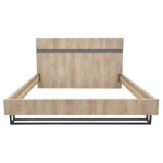 Κρεβάτι διπλό Elencia  σε oak με γκρι απόχρωση 160x200εκ