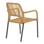 Πολυθρόνα αλουμινίου Norture  στοιβαζόμενη ανθρακί σκελετός-pe rattan σε φυσική απόχρωση 57x63x82εκ
