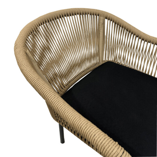 Πολυθρόνα αλουμινίου Legana  ανθρακί σκελετός--pe rattan σε φυσική απόχρωση 56x66x82εκ