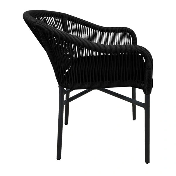Πολυθρόνα αλουμινίου Legana  ανθρακί σκελετός- rattan 56x66x82εκ