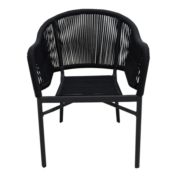 Πολυθρόνα αλουμινίου Legana  ανθρακί σκελετός- rattan 56x66x82εκ