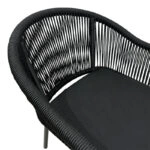 Πολυθρόνα αλουμινίου Legana  ανθρακί σκελετός- rattan 56x66x82εκ