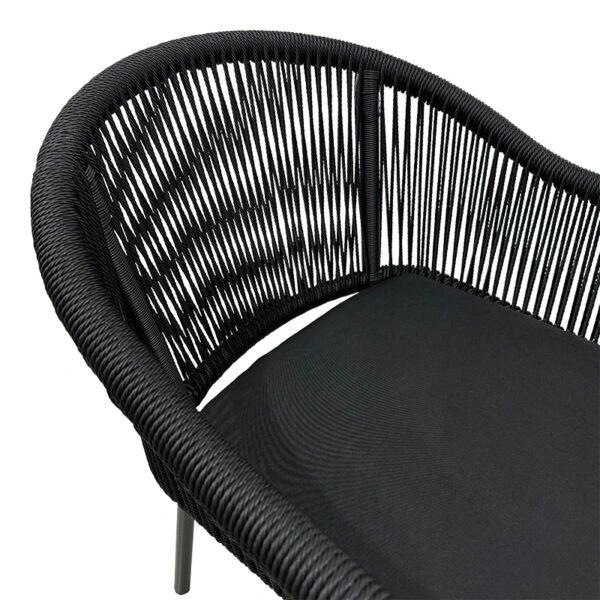 Πολυθρόνα αλουμινίου Legana  ανθρακί σκελετός- rattan 56x66x82εκ