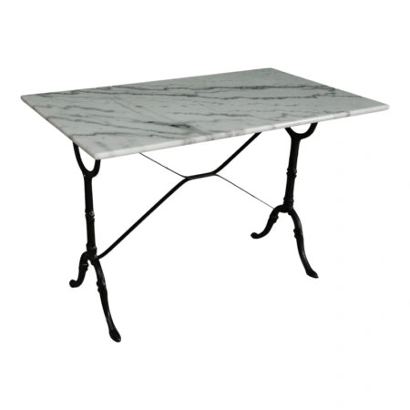 Τραπέζι μαρμάρινο Weiber  μαντέμι σε λευκή-μαύρη απόχρωση 100x60x70.8εκ