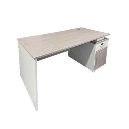 Γραφείο εργασίας Armadi με ντουλάπι pakoworld σε sonoma-λευκή απόχρωση 140x70x75εκ