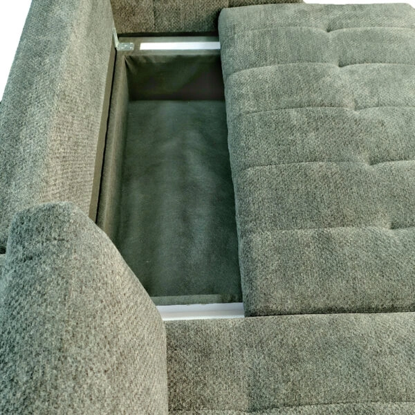 Γωνιακός αναστρέψιμος καναπές-κρεβάτι Vivad ύφασμα σε μέντα απόχρωση 275x164x91εκ