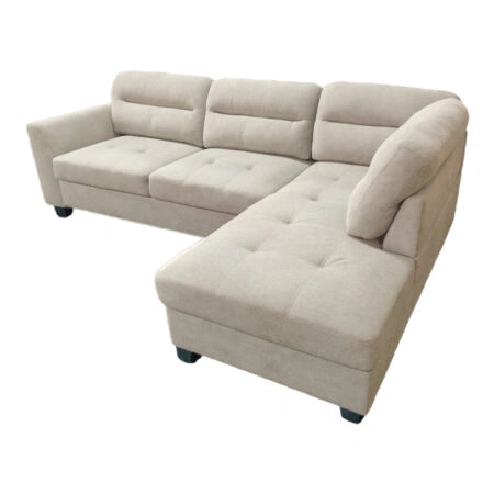 Γωνιακός καναπές αριστερή γωνία Camile  ύφασμα σε μπεζ απόχρωση 270x174x95εκ