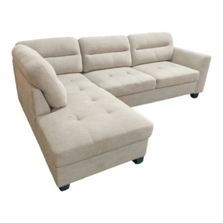Γωνιακός καναπές δεξιά γωνία Camile  ύφασμα σε μπεζ απόχρωση 270x174x95εκ