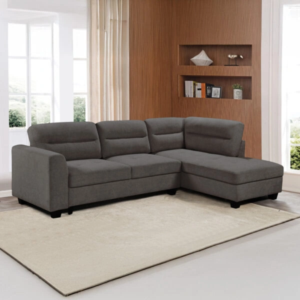 Γωνιακός καναπές αριστερή γωνία Camile ύφασμα σε ανθρακί απόχρωση 270x174x95εκ