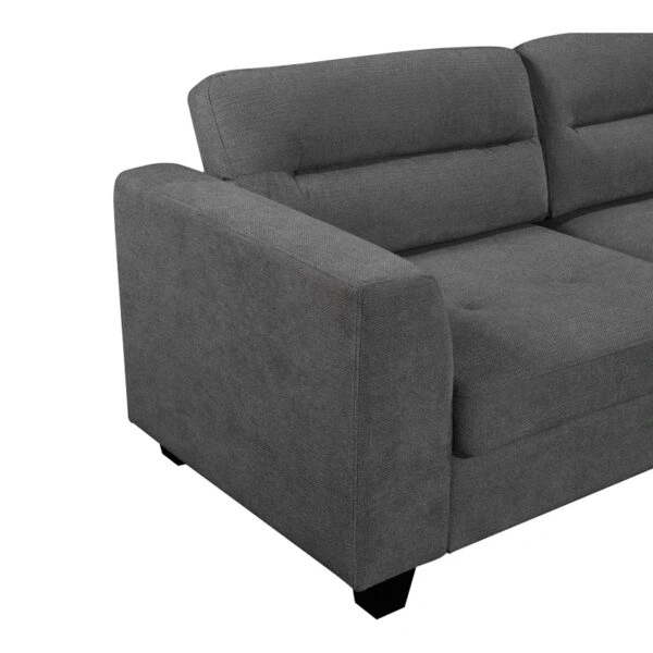 Γωνιακός καναπές αριστερή γωνία Camile ύφασμα σε ανθρακί απόχρωση 270x174x95εκ