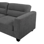 Γωνιακός καναπές δεξιά γωνία Camile  ύφασμα σε ανθρακί απόχρωση 270x174x95εκ