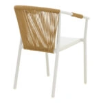 Πολυθρόνα στοιβαζόμενη Convince  αλουμίνιο λευκό σκελετό-textilene-pe rattan σε φυσική απόχρωση 56x63x82εκ