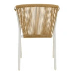 Πολυθρόνα στοιβαζόμενη Convince  αλουμίνιο λευκό σκελετό-textilene-pe rattan σε φυσική απόχρωση 56x63x82εκ