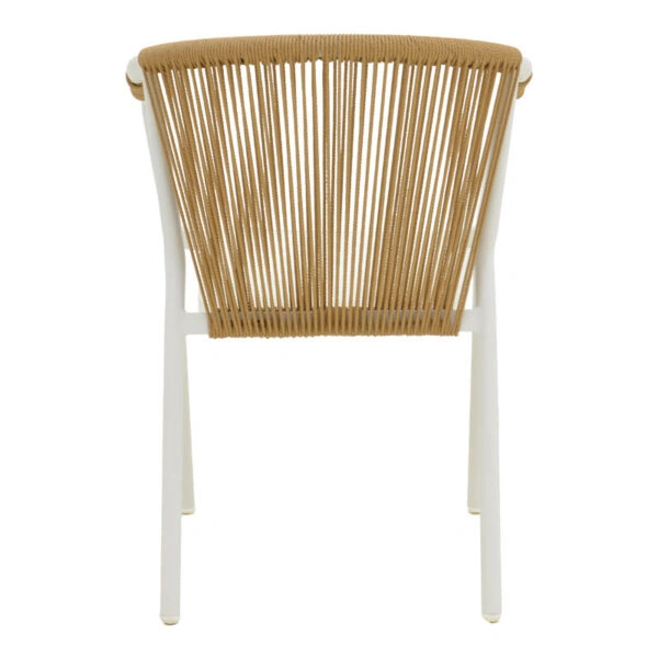 Πολυθρόνα στοιβαζόμενη Convince  αλουμίνιο λευκό σκελετό-textilene-pe rattan σε φυσική απόχρωση 56x63x82εκ