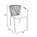 Πολυθρόνα στοιβαζόμενη Convince  αλουμίνιο λευκό σκελετό-textilene-pe rattan σε φυσική απόχρωση 56x63x82εκ