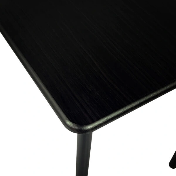 Τραπεζαρία Reforia  σετ 5τμχ mdf σε μαύρη απόχρωση με μαύρα μεταλλικά πόδια 110x60x74εκ