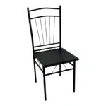 Τραπεζαρία Reforia  σετ 5τμχ mdf σε μαύρη απόχρωση με μαύρα μεταλλικά πόδια 110x60x74εκ