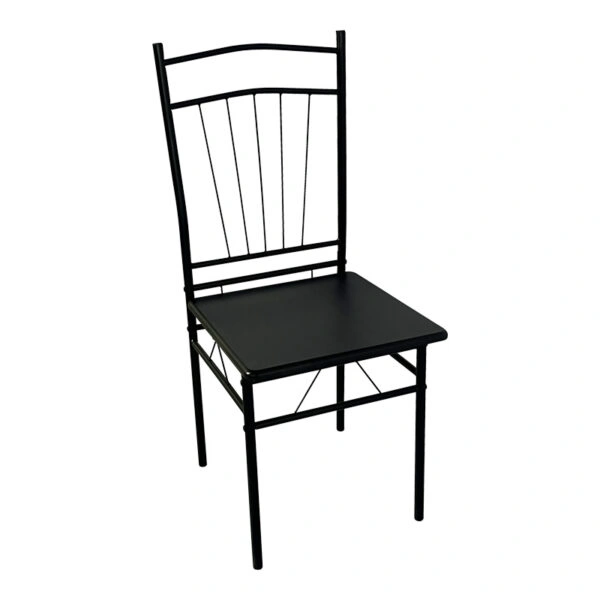 Τραπεζαρία Reforia  σετ 5τμχ mdf σε μαύρη απόχρωση με μαύρα μεταλλικά πόδια 110x60x74εκ