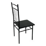 Τραπεζαρία Reforia  σετ 5τμχ mdf σε μαύρη απόχρωση με μαύρα μεταλλικά πόδια 110x60x74εκ