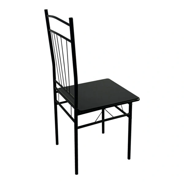 Τραπεζαρία Reforia  σετ 5τμχ mdf σε μαύρη απόχρωση με μαύρα μεταλλικά πόδια 110x60x74εκ