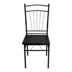 Τραπεζαρία Reforia  σετ 5τμχ mdf σε μαύρη απόχρωση με μαύρα μεταλλικά πόδια 110x60x74εκ